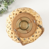 Подсвечник бамбук, металл "Фонарик. Сеточка" 31х21,5х21,5 см Подсвечник бамбук, металл "Фонарик. Сеточка" 31х21,5х21,5 см