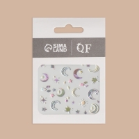 Наклейки для ногтей &laquo;Луна и звёзды&raquo;, объёмные, разноцветные/голографические