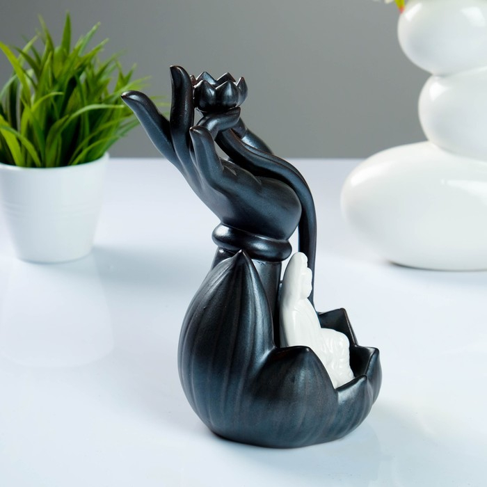 Подставка для благовоний Подставка для благовоний "Лотос в руке" 10х10х23см