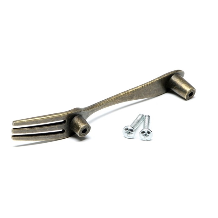 Ручка-скоба "Вилка" CAPPIO RSC002, м/о 76 мм, цвет античная бронза