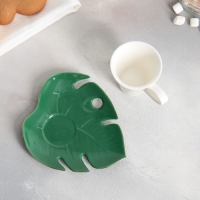 Чайная пара керамическая &laquo;Мама&raquo;, кружка 100 мл, блюдце 15х14 см, цвет белый