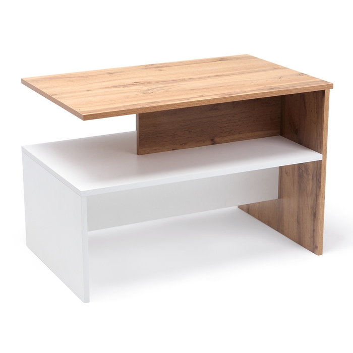 Стол Парус, 800х500х550, Белый/ дуб вотан