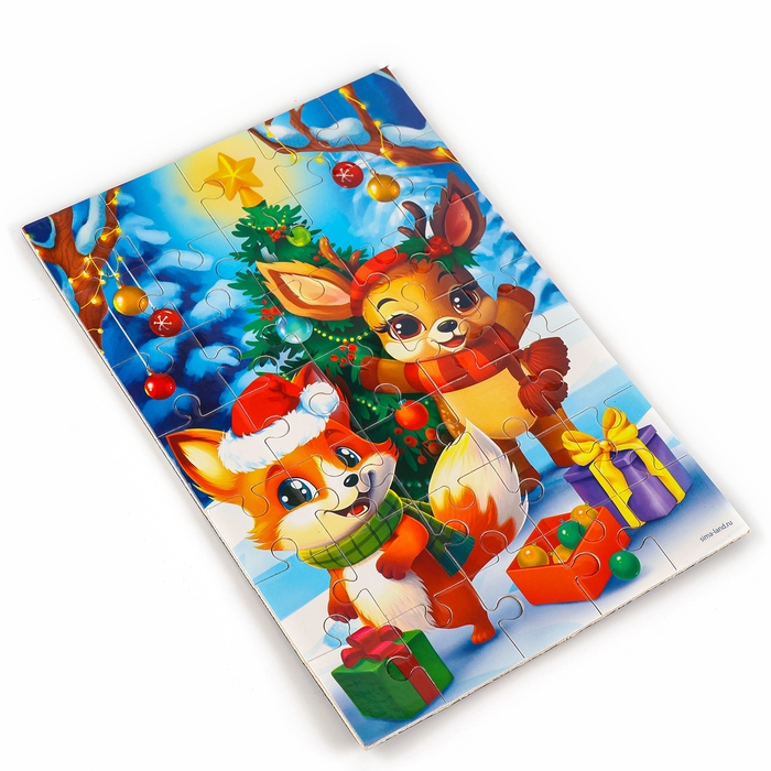 Пазл для детей магнитный деревянный &laquo;Новый год! Елка&raquo;, 21 х 15 см