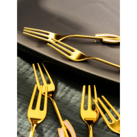 Вилки для фруктов &laquo;Бант&raquo;, длина 12,5 см, 6 шт, цвет золотой