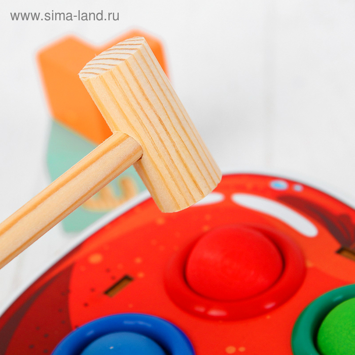 Стучалка-сортер &laquo;Яблоко&raquo;, с молотком, МИКС