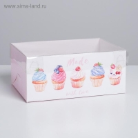 Коробка для капкейков, кондитерская упаковка, 6 ячеек &laquo;Made with love&raquo;, 23 х 16 х 10 см