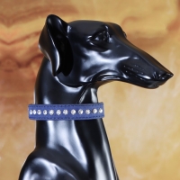 Ошейник "Бархат и стразы", 31 х 1,3/2 см, ОШ 22-28 см, синий Ошейник "Бархат и стразы", 31 х 1,3/2 см, ОШ 22-28 см, синий