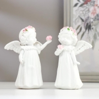 Сувенир полистоун "Белоснежный ангел-девочка в веночке с розой" МИКС 11х8,5х5 см Сувенир полистоун "Белоснежный ангел-девочка в веночке с розой" МИКС 11х8,5х5 см