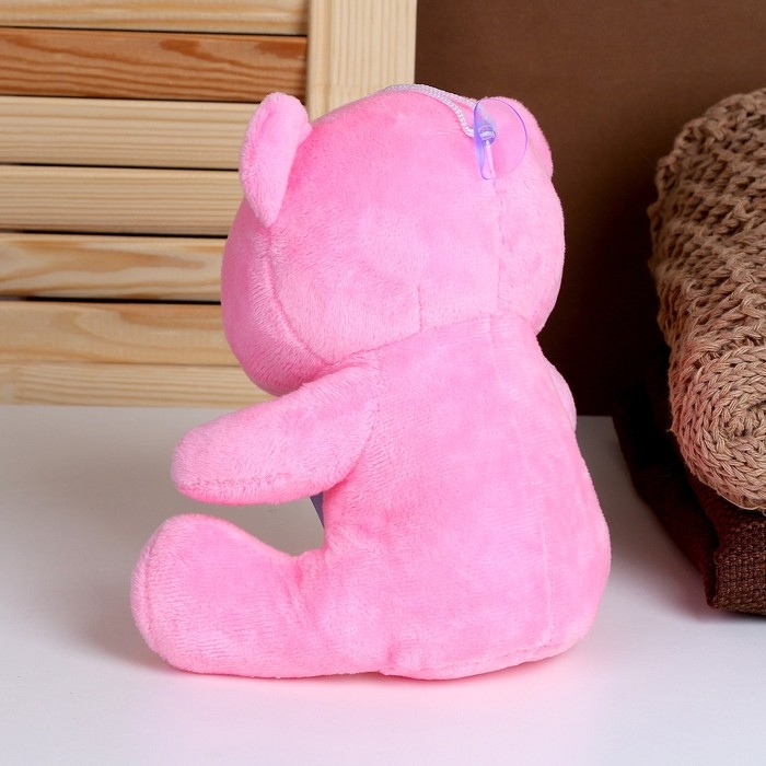 Мягкая игрушка Мягкая игрушка "Мишка" с бантиком, 20 см, цвет розовый