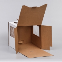 Коробка под торт 2 окна, с ручками, белая, 28 х 28 х 28 см Коробка под торт 2 окна, с ручками, белая, 28 х 28 х 28 см