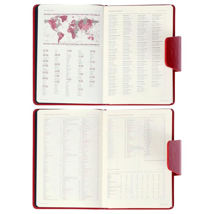 Ежедневник недатированный А5, 160 листов Prestige, твёрдая обложка, искусственная кожа, магнитный хлястик, красный