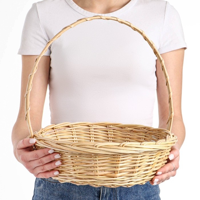 Корзина &laquo;Карина&raquo;, №3, Dдно=25 см, Dверх=31 см, H=9/34 см, ручное плетение, ива