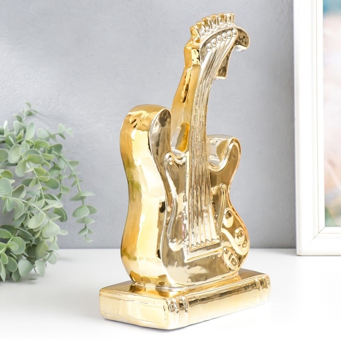 Сувенир керамика "Электрогитара" золото 30х16х9 см