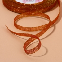 Лента парчовая, 6 мм, 23 ± 1 м, цвет бордовый №034 Лента парчовая, 6 мм, 23 ± 1 м, цвет бордовый №034