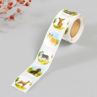 Наклейка бумага "Пёсики" d=2,5 см 252 шт в рулоне Наклейка бумага "Пёсики" d=2,5 см 252 шт в рулоне