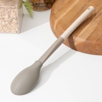 Ложка гарнирная Доляна &laquo;Стоун&raquo;, силикон, 33,5 см, цвет серый