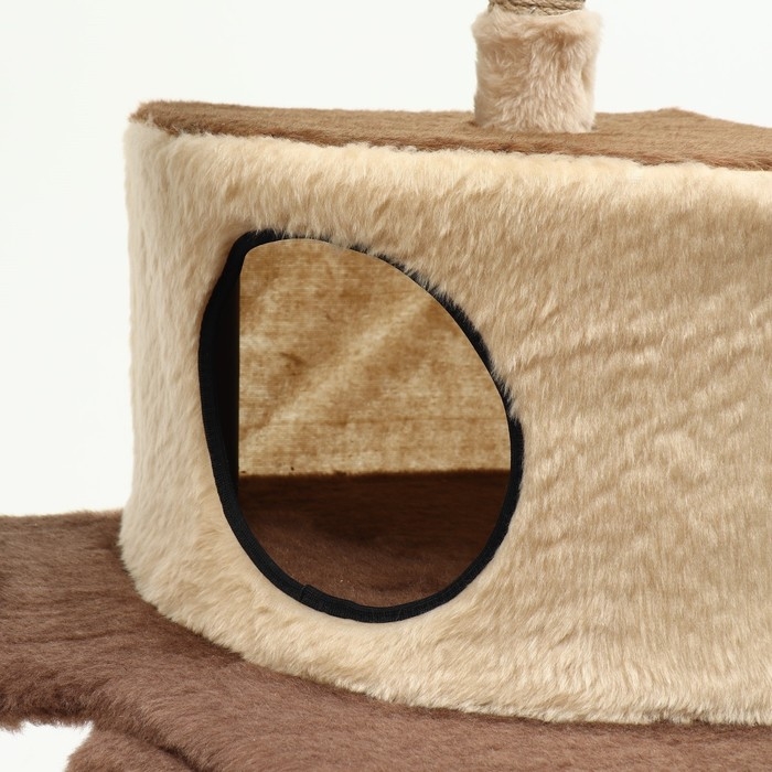 Комплекс для кошек с когтеточкой, разборный, 8ми уровневый, 77 х 90 х 163 см, бежевый Комплекс для кошек с когтеточкой, разборный, 8ми уровневый, 77 х 90 х 163 см, бежевый