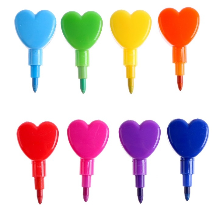 Восковой карандаш «Сердечко», набор 8 цветов Восковой карандаш «Сердечко», набор 8 цветов
