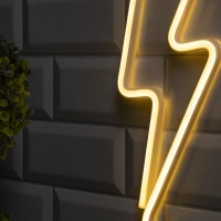Неоновая вывеска «Молния» 13 × 33.5 см, батарейки ААх3 (не в комплекте), USB, свечение тёплое белое Неоновая вывеска «Молния» 13 × 33.5 см, батарейки ААх3 (не в комплекте), USB, свечение тёплое белое