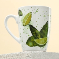 Кружка керамическая «Сочный лайм», 350 мл, цвет белый Кружка керамическая «Сочный лайм», 350 мл, цвет белый