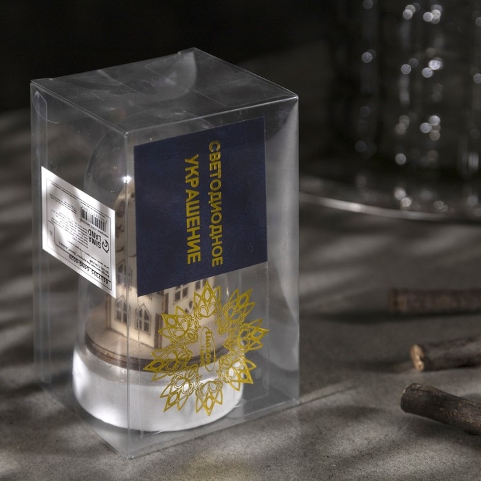 Светодиодная фигура под куполом &laquo;Домик&raquo; 6&times; 9.5 &times; 6 см, дерево, батарейки LR1130х3 (в комплекте), свечение тёплое белое