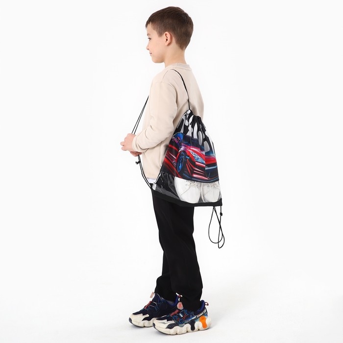 Мешок для обуви &laquo;Скорость&raquo; с прозрачным окном 30 х 40 см