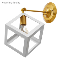 Бра "Куб" 1хE27 40Вт белый-золото 22х28х30 см Бра "Куб" 1хE27 40Вт белый-золото 22х28х30 см