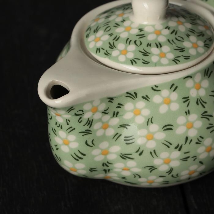 Чайник заварочный «Весеннее цветение», 200 мл , с металлическим ситом, цвет зеленый Чайник заварочный «Весеннее цветение», 200 мл , с металлическим ситом, цвет зеленый