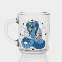 Кружка стеклянная чайная «Мистические змеи», 200 мл, МИКС Кружка стеклянная чайная «Мистические змеи», 200 мл, МИКС