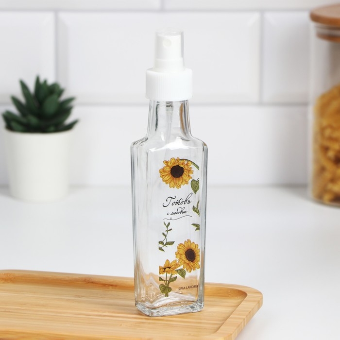 Бутылка для масла, распылитель с дозатором &laquo;Готовь с любовью&raquo;, 100 мл