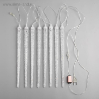 Гирлянда &laquo;Сосульки рифленые&raquo; 2.5 &times; 0.42 м, IP65, прозрачная нить, 288 LED, свечение синее с эффектом стекания, 12 В