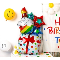 Шар фольгированный 40" &laquo;Подарок со звёздами&raquo;, фигура, под воздух