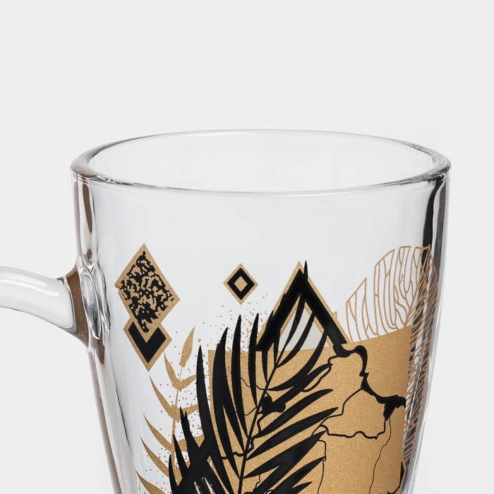 Кружка стеклянная для чая/кофе &laquo;Золотой гербарий&raquo;, 250 мл