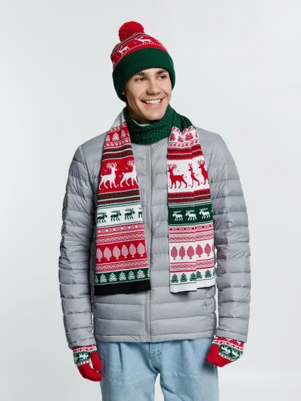 Шарф Mirakler, красный с зеленым Шарф Mirakler, красный с зеленым