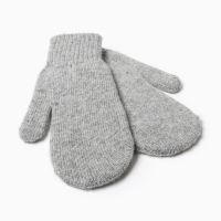 Варежки двухслойные шерстяные, цвет серый, размер M Варежки двухслойные шерстяные, цвет серый, размер M