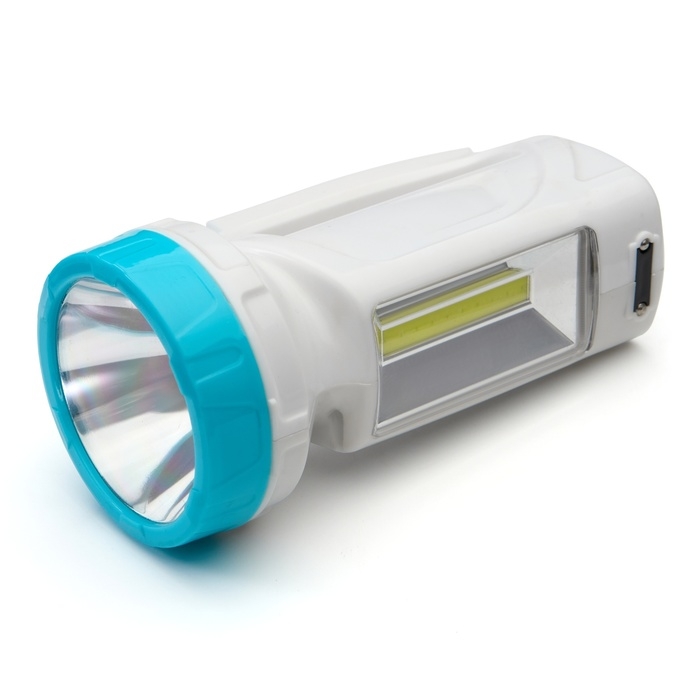 Фонарь ручной аккумуляторный Фонарь ручной аккумуляторный "Мастер К.", MHA-W3D2 (3 В),800 мАч, 1 Вт+3 Вт,100 лм, голубой