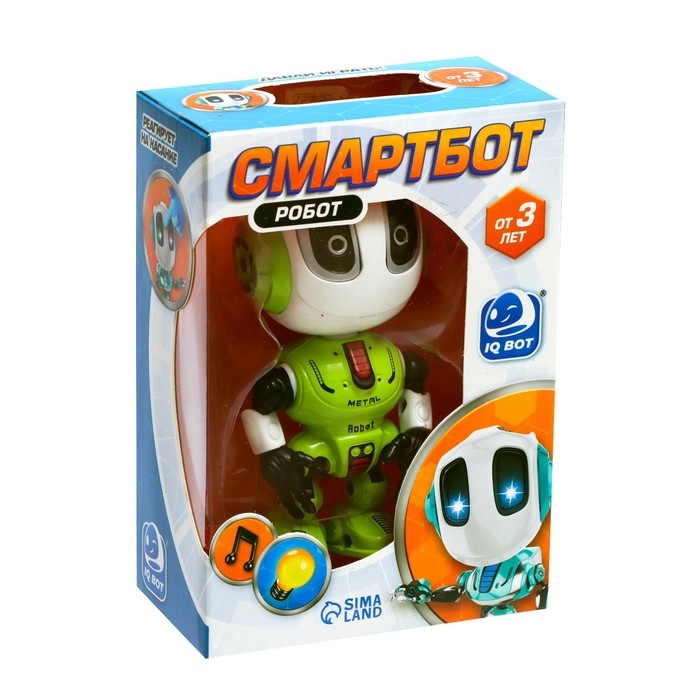 Робот «Смартбот», реагирует на прикосновение, световые и звуковые эффекты, цвета зелёный Робот «Смартбот», реагирует на прикосновение, световые и звуковые эффекты, цвета зелёный