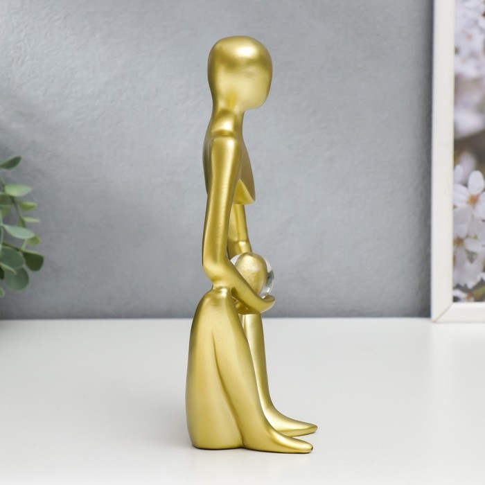 Сувенир полистоун "Абстракция - открытость, с шаром" золото 24х7,5х11 см