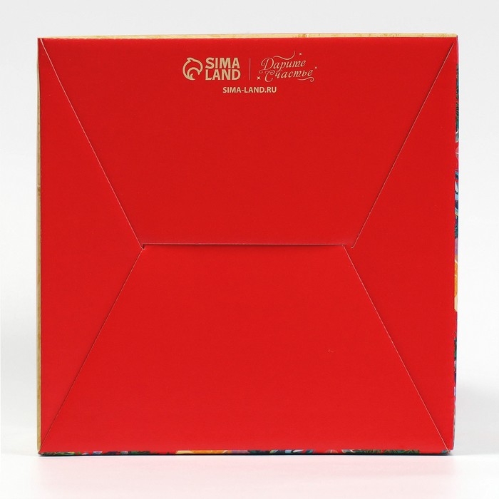 Коробка кондитерская с окном, сундук, &laquo;Новогодняя ботаника&raquo; 20 х 20 х 20 см, Новый год