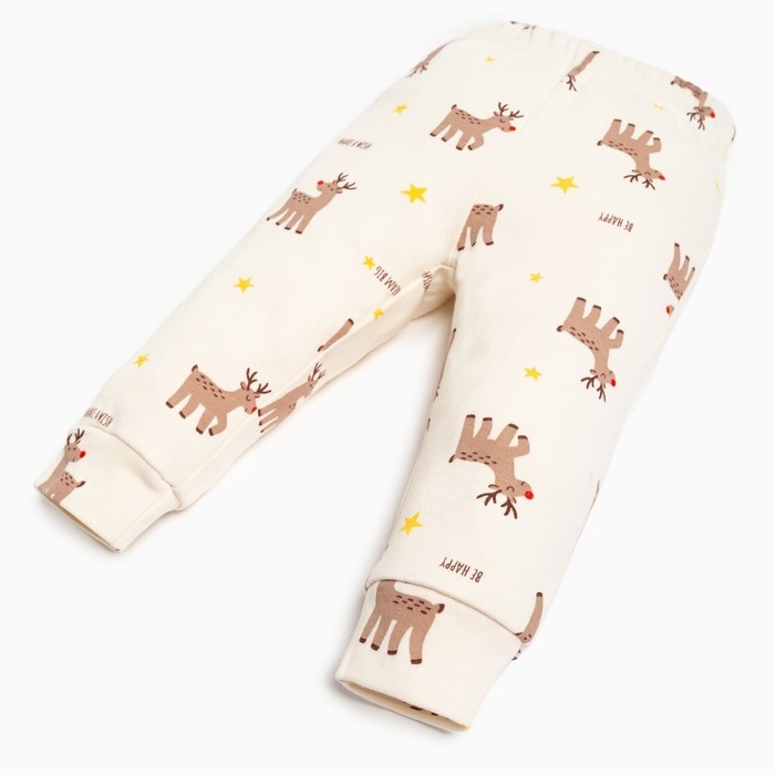 Комплект: джемпер и брюки Крошка Я "Merry Xmas", рост 80-86 см, цвет бежевый