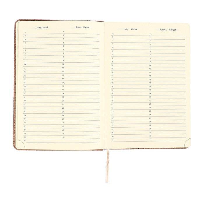 Ежедневник недатированный A5 136 листов, кожзам deVENTE. Clair, твердая обложка с поролоном, перфорация, ляссе, блок 70, розовый