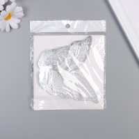 Наклейка бумага, пластик "Цветочные бабочки серебро" блёстки набор 12 шт 12 см, 10 см 8 см   1052426