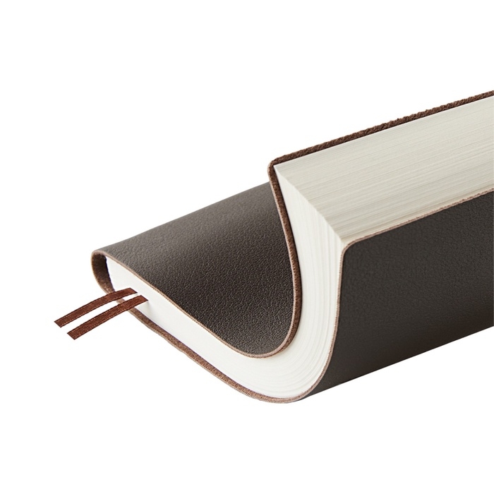 Ежедневник недатированный А5, 128 листов GRAND, интегральная обложка из искусственной кожи, ляссе, кремовый блок 70 г/м2, коричневый