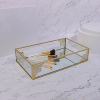 Органайзер для хранения «GREAT», стеклянный, с зеркальным дном, 1 секция, 29 × 17,5 × 6 см, цвет прозрачный/медный Органайзер для хранения «GREAT», стеклянный, с зеркальным дном, 1 секция, 29 × 17,5 × 6 см, цвет прозрачный/медный