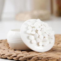 Банка для хранения сыпучих продуктов «Цветы», 180 мл, керамическая, цвет белый Банка для хранения сыпучих продуктов «Цветы», 180 мл, керамическая, цвет белый