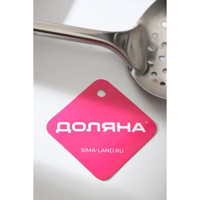 Шумовка из нержавеющей стали Доляна &laquo;Премиум&raquo;, 32 см, цвет серебряный