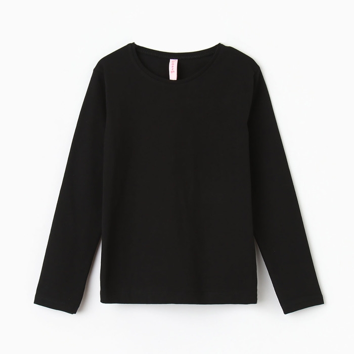 Лонгслив для девочки, цвет чёрный, рост 128 см Лонгслив для девочки, цвет чёрный, рост 128 см