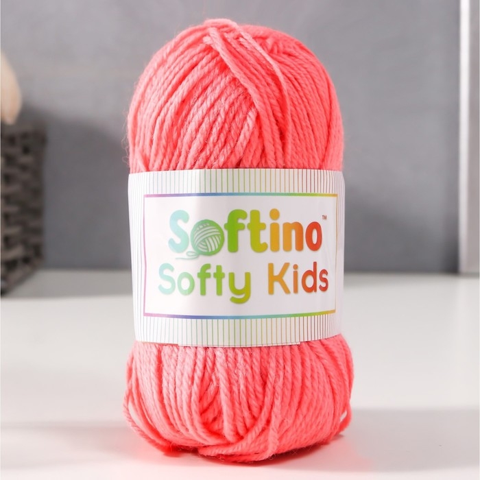 Пряжа 100% акрил "Softy Kids" 90м &plusmn;5м 50 гр цвет 06 лососево-розовый