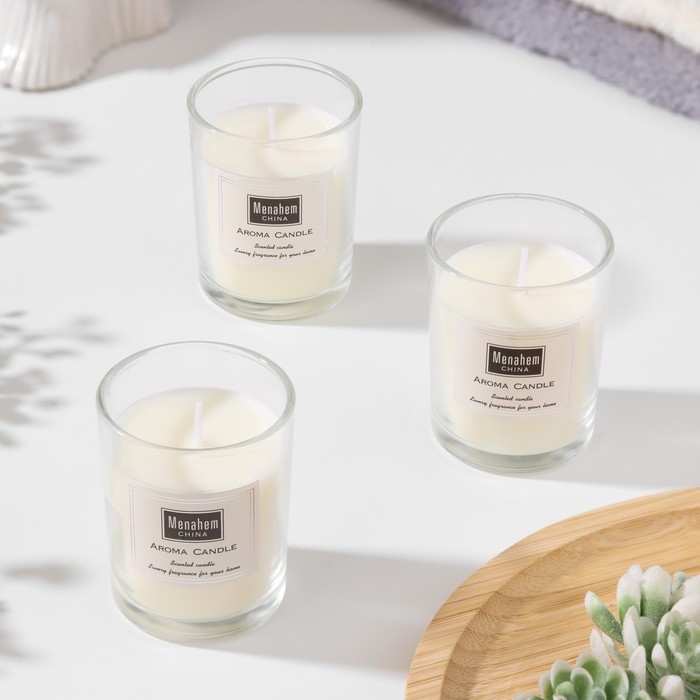 Набор свечей ароматических Набор свечей ароматических "Aroma Candle", цветок апельсина, 3 шт