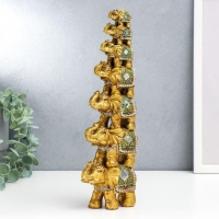 Сувенир полистоун зеркальные вставки "Пирамида из 7 слонов" 30х10,5х5,5 см